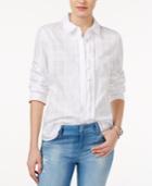 Tommy Hilfiger Plaid Ruffled Shirt, Only At Macy's