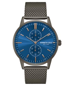 Kenneth Cole New York Men's Multifunction Gun Metal Mesh Bracelet Watch 44mm