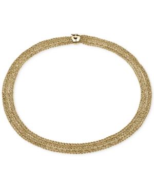 Byzantine Multi-row Rope Necklace In 14k Gold