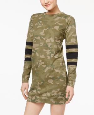 Fire Juniors' Camo-print Sweatshirt Dress