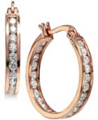 Giani Bernini Small Cubic Zirconia Inside Out Hoop Earrings In Sterling Silver, Created For Macy's