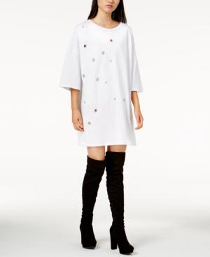Glam Cotton Embellished T-shirt Dress