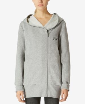Avec Les Filles Oversized Embroidered Zip-up Cotton Hoodie