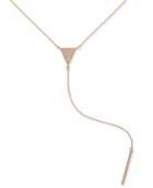 Inc International Concepts Rose Gold-tone Pave Triangle And Bar Lariat Necklace, Only At Macy's