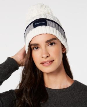 Calvin Klein Pom Pom Cable-knit Beanie