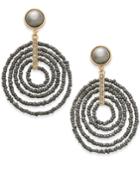 Inc International Concepts Gold-tone Beaded Spiral Orbital Drop Earrings, Created For Macy's