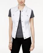 Style & Co. Petite White Wash Denim Vest, Only At Macy's