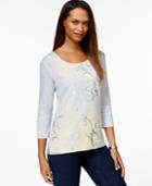 Karen Scott Scoop-neck Printed Top, Only At Macy's
