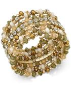 Inc International Concepts Gold-tone Multi-beaded Coil Bracelet, Only At Macy's