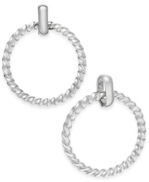 Charter Club Silver-tone Twisted Doorknocker Earrings, Created For Macy's