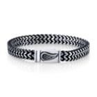 He Rocks Chain Bracelet With Wing Clasp In Stainless Steel, 8.5