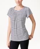 Style & Co. Striped Pleated Top, Only At Macy's