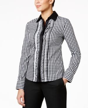 Tommy Hilfiger Ruffled Gingham Blouse