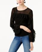 Inc International Concepts Ruffled Illusion Top, Created For Macy's