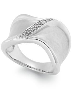 Diamond Crossover Ring In Sterling Silver (1/7 Ct. T.w.)