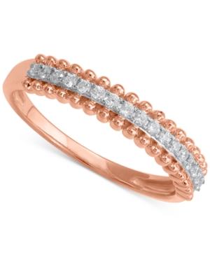 Diamond Beaded Band (1/6 Ct.t.w.) In 14k Rose Gold