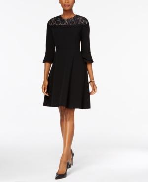 Charter Club Lace-yoke Fit & Flare Dress, Created For Macy's