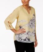 Alfred Dunner Seas The Day Button-sleeve Top