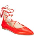 Inc International Concepts Zadde Lace-up Pointed-toe Flats, Created For Macy's Women's Shoes