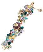 Betsey Johnson Gold-tone Multi-stone Flower Bracelet