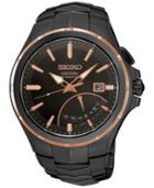 Seiko Men's Automatic Coutura Kinetic Retrograde Black Ion-plated Bracelet Watch 43mm Srn066