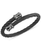 Charriol Twisted Cable Bypass Bracelet In Black Pvd Gunmetal Stainless Steel