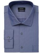 Alfani Black Men's Big And Tall Fitted Fit Performance Blue Texture Dress Shirt, Only At Macy's