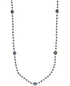 Inc International Concepts Silver-tone Jet Stone Long Necklace, Created For Macy's