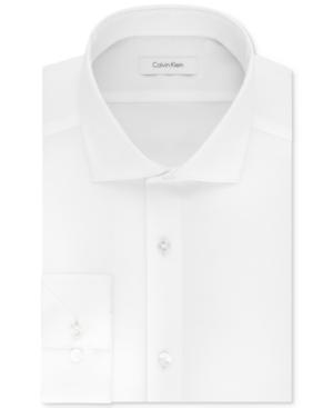 Calvin Klein Men's Steel Slim-fit Non-iron Stretch Performance Unsolid Dress Shirt