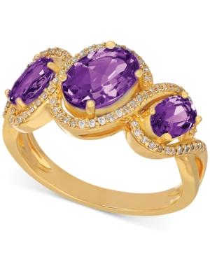 Amethyst (2 Ct. T.w.) And Diamond (1/6 Ct. T.w.) Ring In 14k Gold