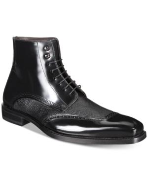 Mezlan Men's Cordovan And Leather Lace-up Boots, Created For Macy's Men's Shoes