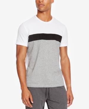 Kenneth Cole Reaction Men's Colorblocked T-shirt With Faux Suede Stripe