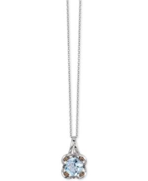 Le Vian Chocolatier Aquamarine (3/4 Ct. T.w.) And Diamond Accent Pendant Necklace In 14k White Gold