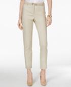 Charter Club Petite Belted Tummy-control Slim-leg Pants, Only At Macy's