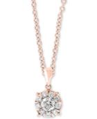 Effy Diamond Cluster 18 Pendant Necklace (1/2 Ct. T.w.) In 14k Rose Gold