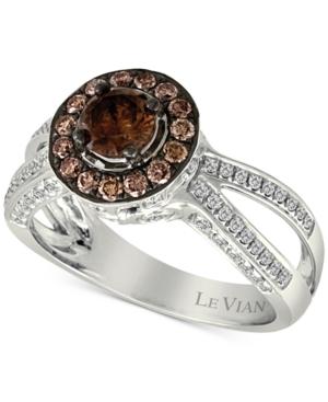 Le Vian Chocolatier Diamond Halo (1-1/10 Ct. T.w.) Ring In 14k White Gold