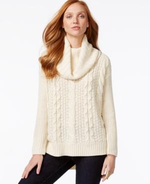 G.h. Bass & Co. Cowl-neck Cable-knit Sweater