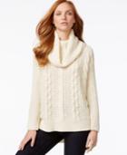 G.h. Bass & Co. Cowl-neck Cable-knit Sweater