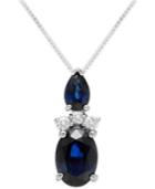 Sapphire (1-1/3 Ct. T.w.) And Diamond Accent Pendant Necklace In 14k White Gold