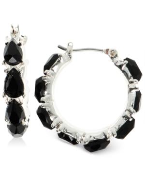 Nine West Faceted Stone Hoop Earrings