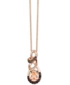 Le Vian Chocolatier Multi-gemstone (9/10 C.t. T.w.) And Diamond Accent 18 Twisty Pendant Necklace In 14k Rose Gold