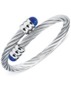 Charriol Womens Silver-tone Lapis Lazuli Cable Bangle Bracelet
