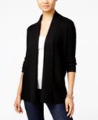 Jm Collection Petite Open-front Ribbed Duster Cardigan, Only At Macy's