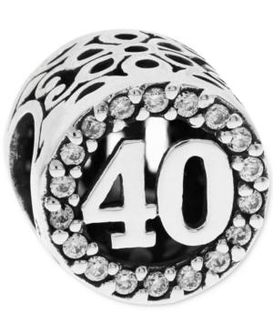 Rhona Sutton Cubic Zirconia Birthday Bead Charms In Sterling Silver