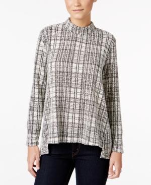 Style & Co. Mock-neck Jacquard Top, Only At Macy's