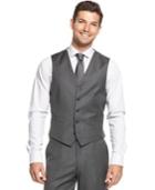 Ryan Seacrest Distinction Grey Stripe Slim-fit Vest