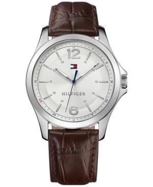 Tommy Hilfiger Men's Essential Brown Leather Strap Watch 42mm 1791377