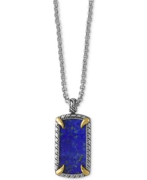 Effy Men's Lapis Lazuli Claw Pendant Necklace (10-9/10 Ct. T.w.) In Sterling Silver With 18k Gold-plate
