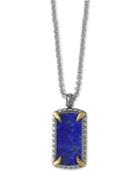 Effy Men's Lapis Lazuli Claw Pendant Necklace (10-9/10 Ct. T.w.) In Sterling Silver With 18k Gold-plate