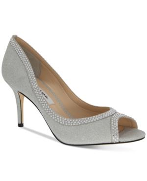 Nina Viviana Peep Toe Evening Pumps Women's Shoes